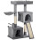 PawHut PawHut 111cm Kitten Activity Centre with Scratching Post Condo Hammock Grey 9
