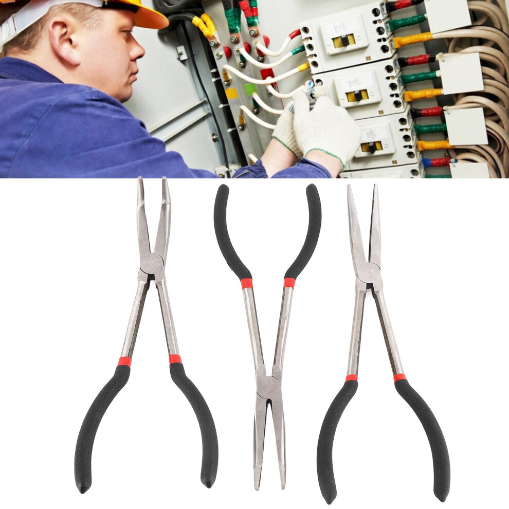 3PCS Needle Nose Pliers 11 Inch Steel Extended Straight 45 Degrees 90 Degrees Long Nose Pliers-image-OPC-PHR2CMR-NEW