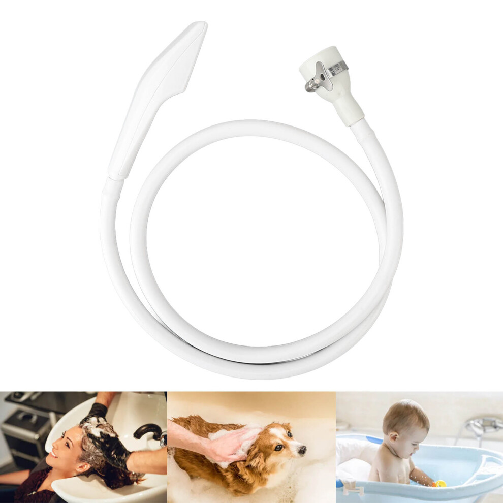 Hair Salon Handheld Shampoo Sprayer Sink Faucet Shower Head With Hose For Bathing Baby Pets 4.9Ft 4661315062839