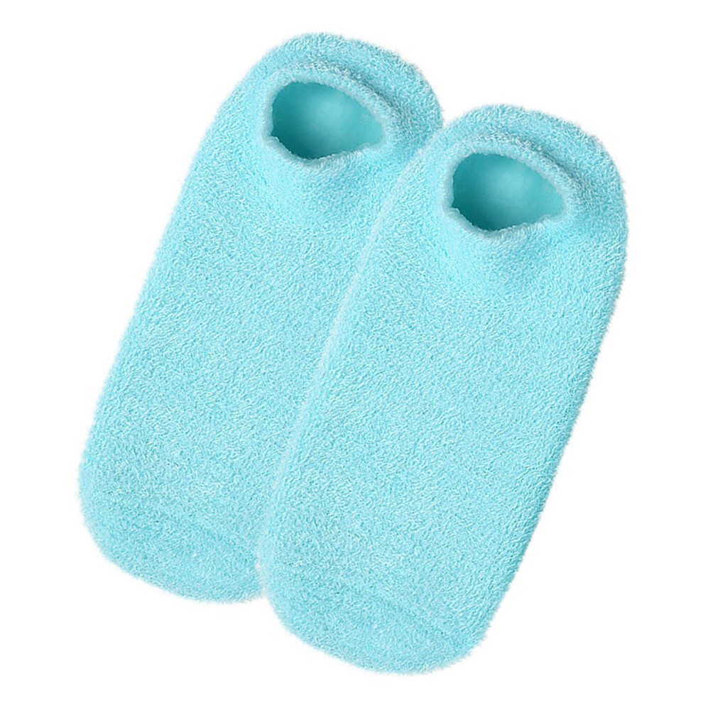 Blue Foot Care Socks Moisturizing Nourishing Remove Cracked Dryness Skin Reusable Foot Gel Socks