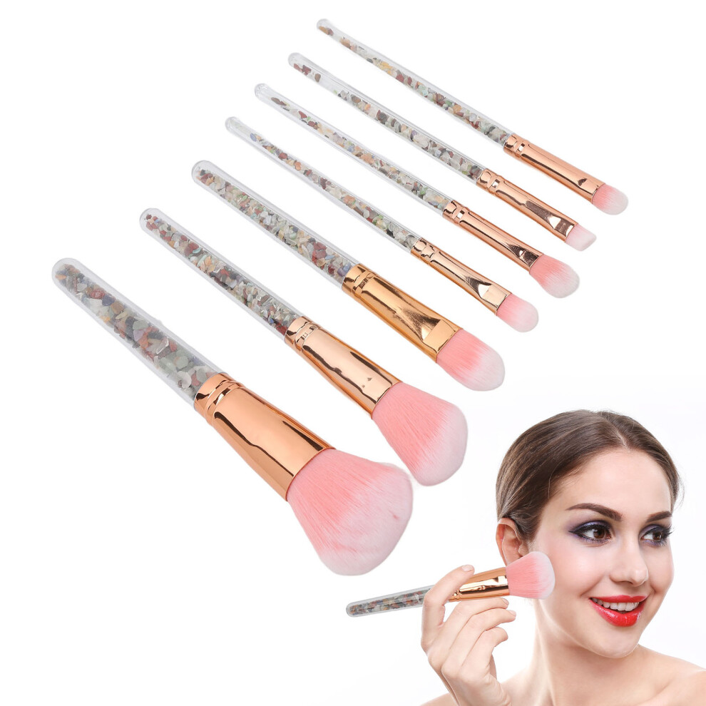 7PCS Makeup Brush Set Foundation Powder Concealers Eye Shadows Soft Brush Stylish Handle Cosmetic Tool