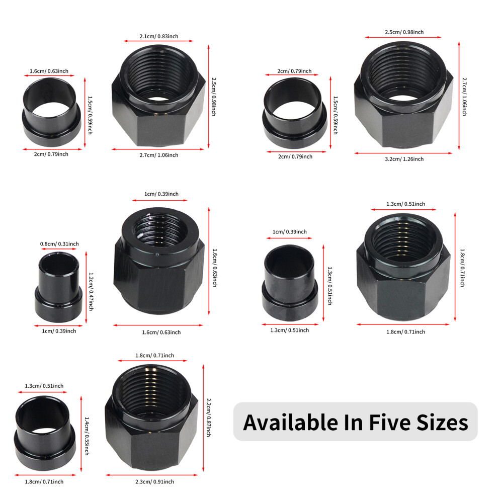 Aluminum Hardline Fitting, 8 An Female Tube Nut And Sleeve For 1/2'' Od Aluminum Tubing, 1 Set 4321315064249