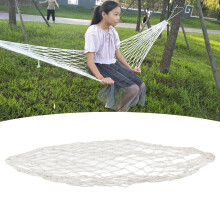 Cotton Rope Hammock Hand Woven 264.6lb Capacity Portable Cotton Rope Mesh Hammock for Outdoor Indoor Patio Yard