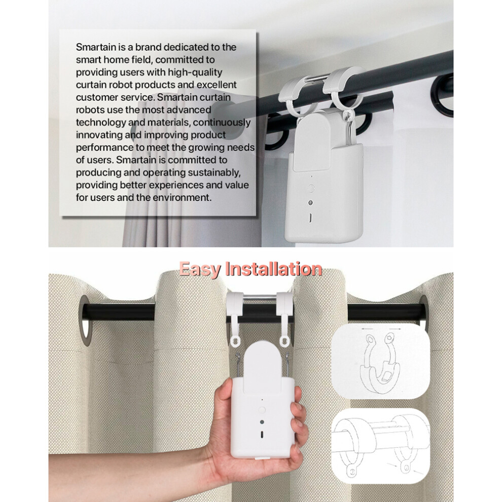1PC Tuya BT Intelligent Curtain Motor Electric Curtain Robot Automatic Opener No Wiring Support APP/Voice Remote Control Timer Setup Temper-image-OPC-PHR2D6Y-NEW