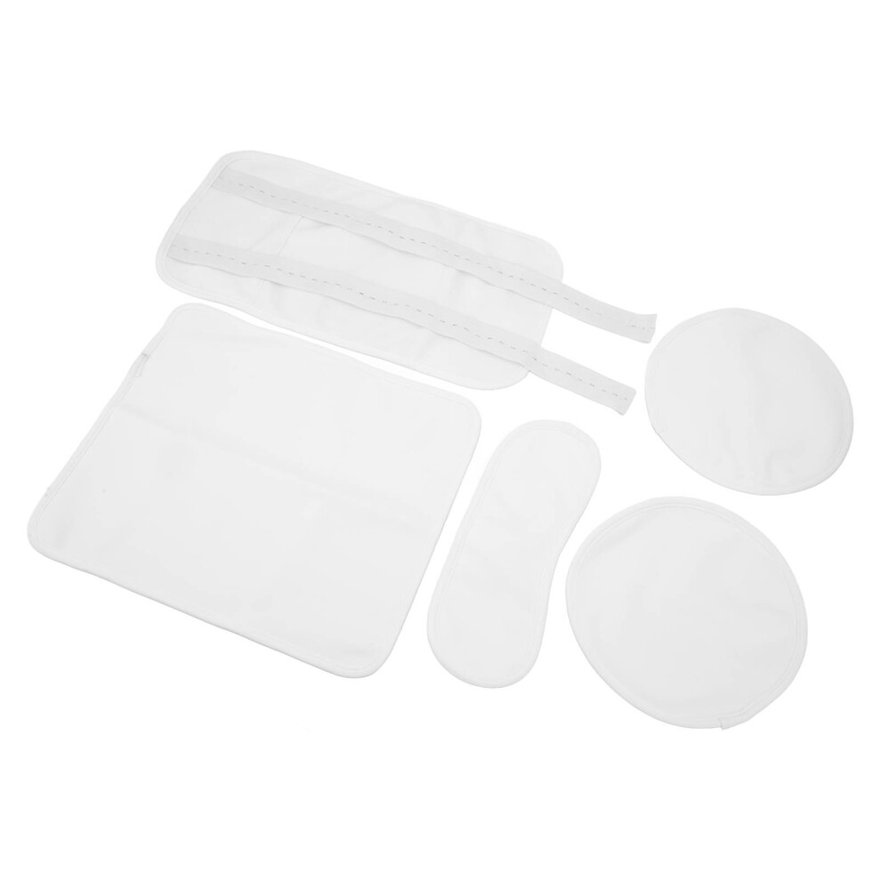 White 4Pcs Castor Oil Packs Set Prevent Leakage Adjust Strap Reusable Castor Oil Wrap For Neck Waist