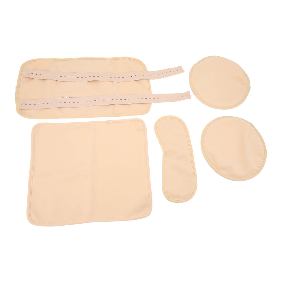 4pcs Castor Oil Packs Set Prevent Leakage Adjust Strap Reusable Castor Oil Wrap for Neck Waist Khaki