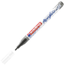 edding 5300 acrylic marker fine - grey - 1 waterproof acrylic paint marker - fine round nib 1-2mm - acrylic paint pen for drawing on canvas art pape