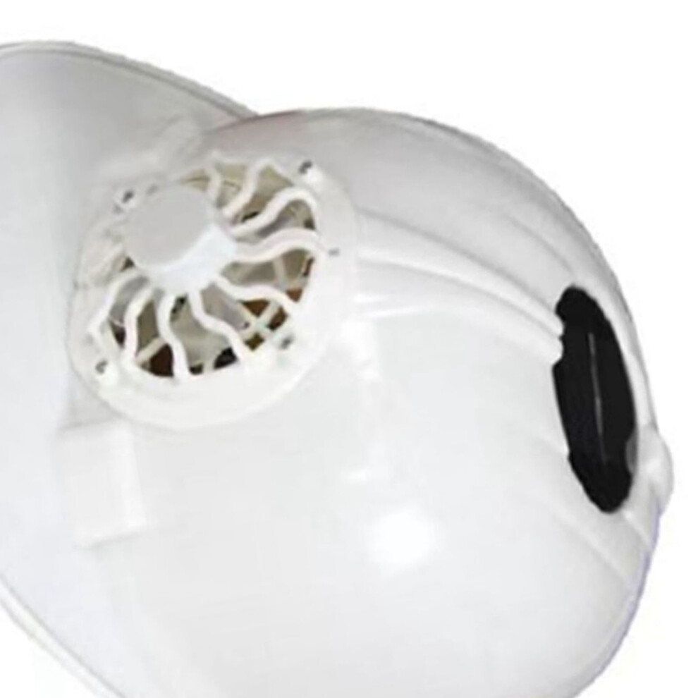 Fan Safety Helmet Front Cooling Solar Cell Powered Breathable Sun Shading For Construction Site Summer Outdoor White 8421315069742