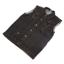 Mann Cowboy Weste 5XL Schwarz Ärmellos Mit Reverskragen Freizeit Gilet