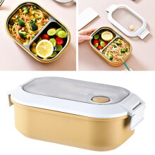 Lunch Box Stainless Steel Insulation Leakproof Cute Design Portable Bento Box for School Office Yellow