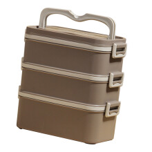 3 Layer Lunch Box 304 Stainless Steel Stackable Portable Large Capacity Bento Box for Kids Adults Students Brown