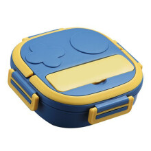 Lunch Box Multi Compartment Food Container Large Capacity Stainless Steel for Home Outdoor 3 Compartment Blue