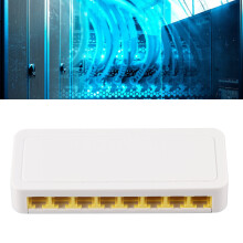 8 Port Ethernet Switch Professional Silent Operation Plug and Play LAN RJ45 Splitter for Home Office 100‑240V EU Plug