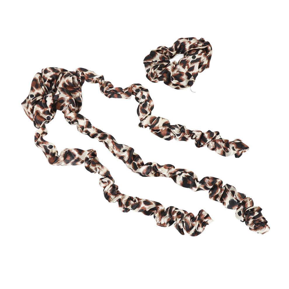 Heatless Hair Curler With Scrunchie Heatless Curling Rod Headband Sleeping Hair Rollers Styling Tool Leopard Print