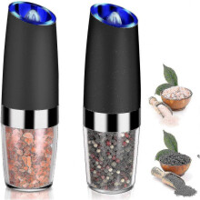 2 Pcs Gravity Electric Salt And Pepper Grinder Set, Battery Salt Pepper Mill - JA