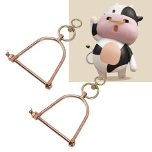 2PCS Cow Bull Cattle Nose Ring Stainless Steel Swivel Half Hoof Nose Clamp Livestock Traction Tool for Farm L