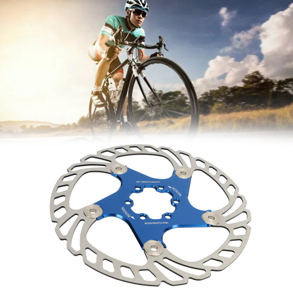 Mountain Bike Floating Disc Brake Rotor 6 Bolts Heat Dissipation Bike Disc Brake Rotor 180Mm / 7.09In Blue