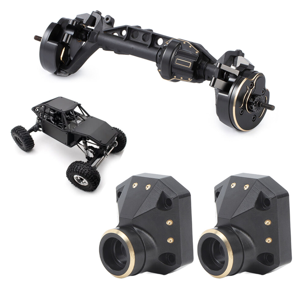 2 Pcs RC Car Diff Cover Brass Front Rear Bridge Portal Cover Differential Portal Axle Cover for Axial Capra 1/10
