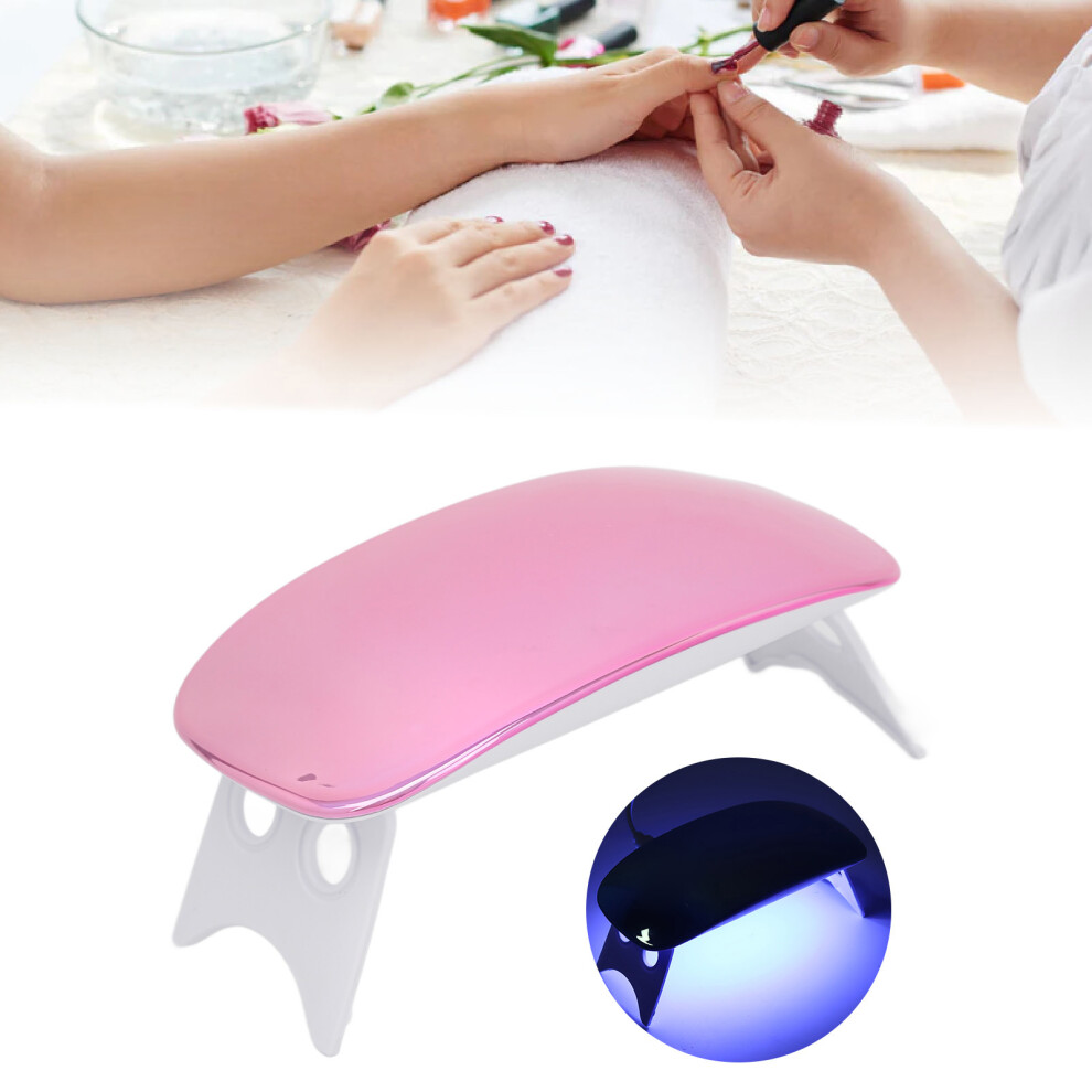 Light/Pink Nail Lamp 6W Portable Foldable Handheld Fast Curing Dryer Uv Led Nail For Manicure Colorful