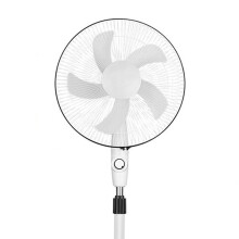 Standing Pedestal Fan Plastic Large Air Volume 3 Speeds White Pedestal Fan for Bedroom Living Room Rechargeable ( with Charger and Solar Pa