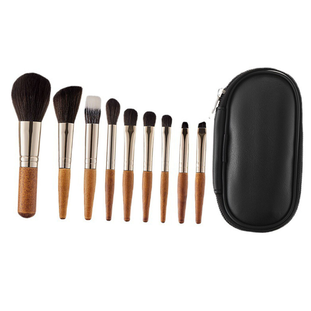 9Pcs Makeup Brush Comfortable Grip Feel Cosmetic Loose Powder Shading Powder Contour Brush