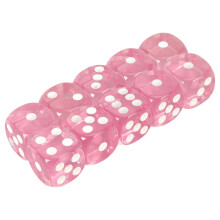 20 Stück Pink Transparente Runde Ecke Würfel mit 6 Seiten für Mathematik & Brettspiele