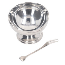 Ice Cream Bowl Stainless Steel Dessert Pudding Bowls Sundae Salad Serving Dip Bowl Trifle Tasting Bowls with Fork 150ml