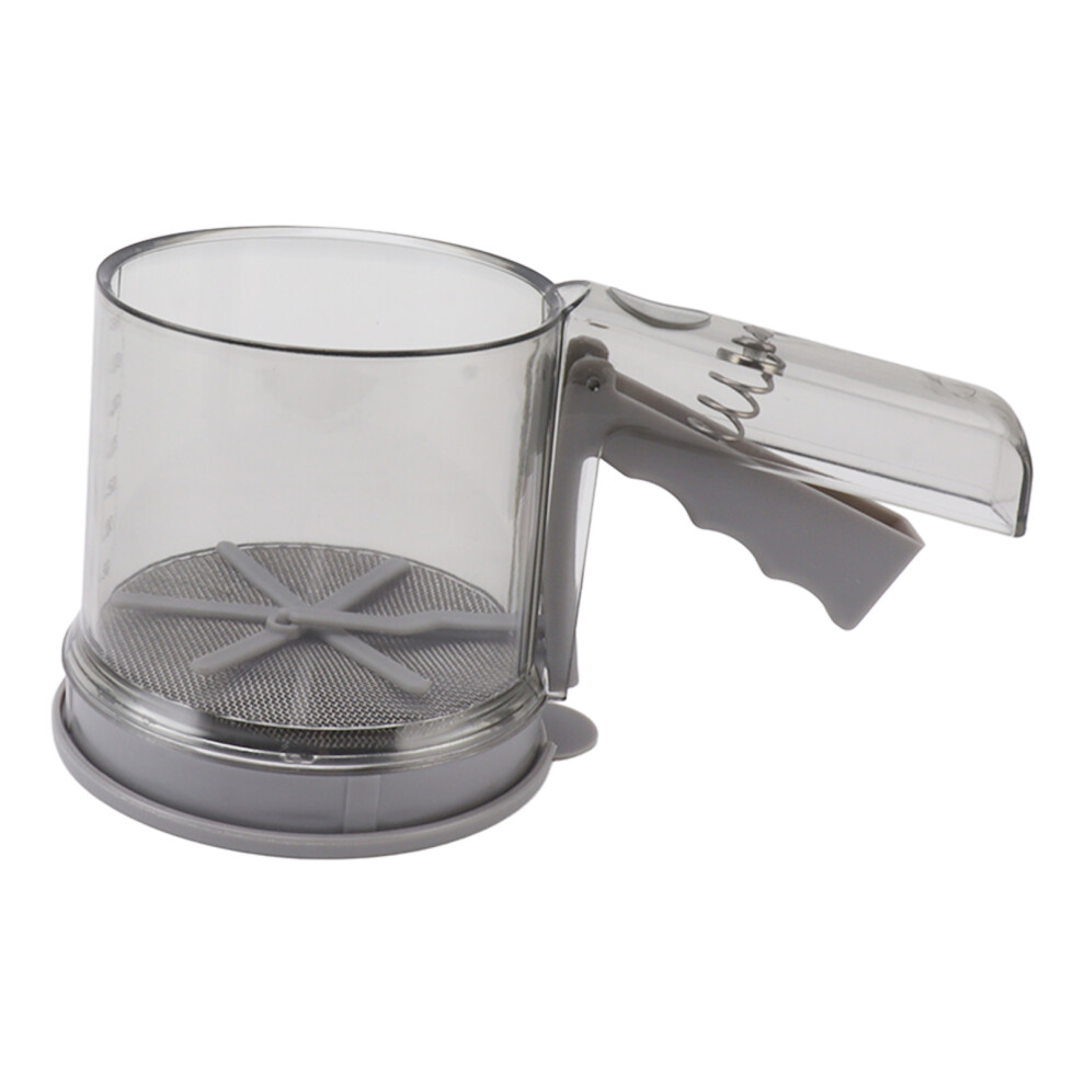 Flour Sifter Sieve PP Transparent Adjustable Fine Mesh One Hand Operation Powder Sifter Sieve for Kitchen Baking Double Layer-image-OPC-PHR2HZV-NEW