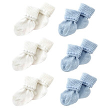 Calcetines azules y blancos para reci n nacidos de Nurses Choice. Incluye 6 pares de calcetines de algod n.