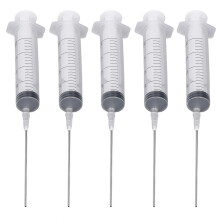 Inkjet Printer Ink Cartridge Ink Refill Tool 5Pcs 20ml Syringe with 5Pcs 10cm Flat Needle for Office