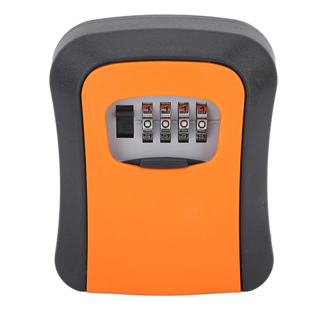 Key Lock Box Wall Mounted Combination Lockbox For Outside House Keys 5 Keys Capacity Key Safe Security Storage Lock Box Orange (With Dust C 7631315128641