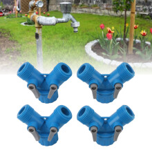 Tap Y Splitter 2 Way 2 Valves Hose Splitter Connector for Garden Hose Faucet Standard 4pcs