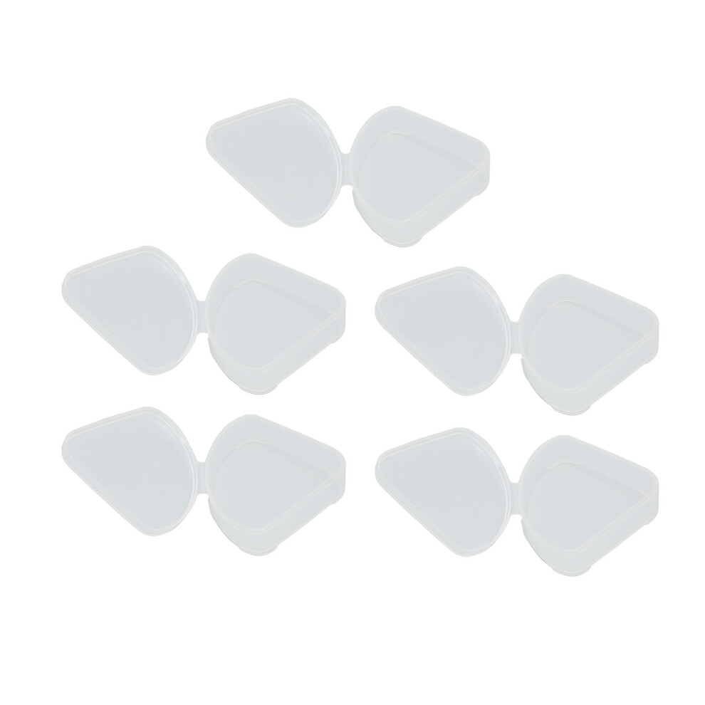 5pcs Powder Puff Storage Box Portable Transparent Triangle Makeup Puff Container Case for Bead Capsules
