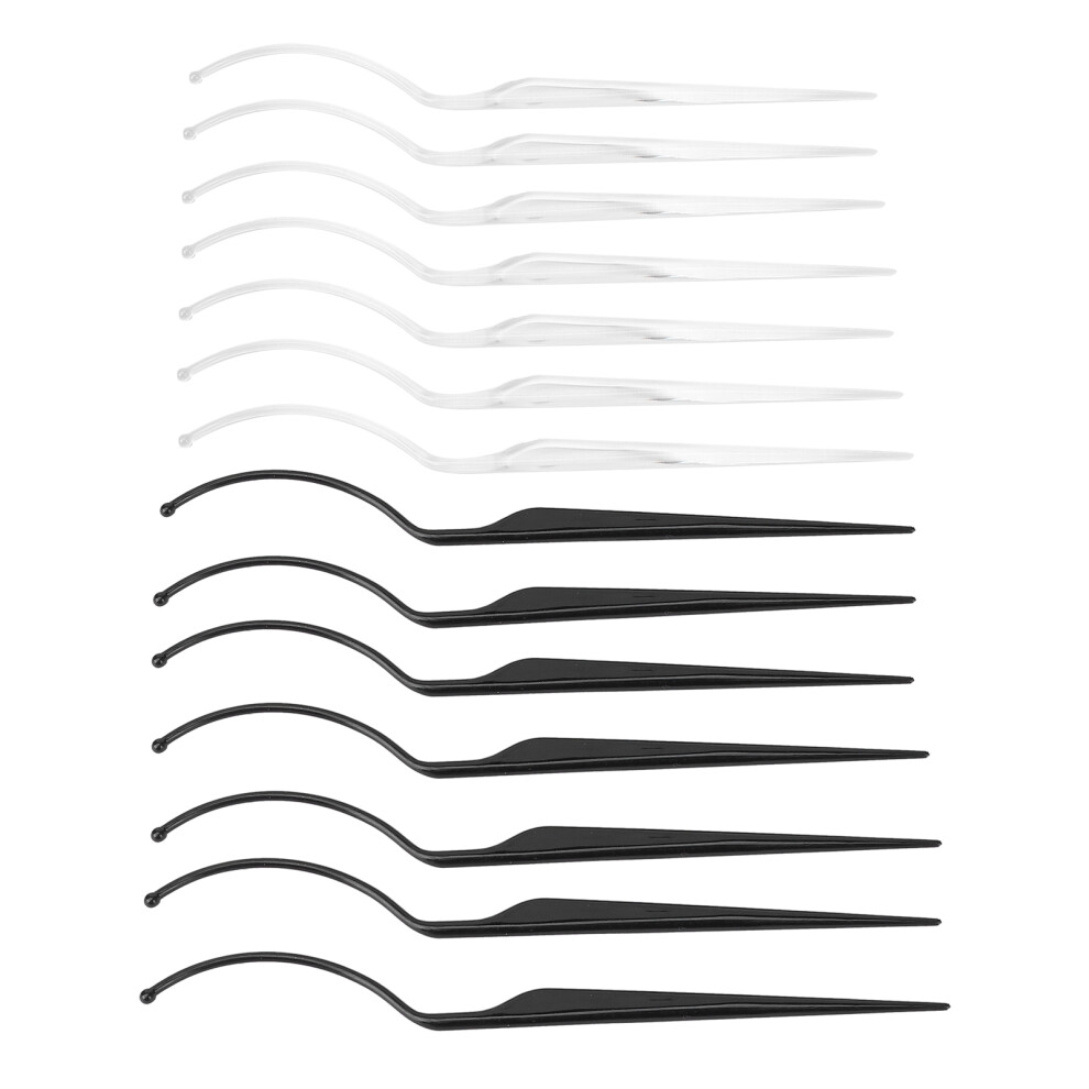 White/Black 14Pcs False Eyelashes Display Stick Washable False Eyelash Extension Holder Supplies