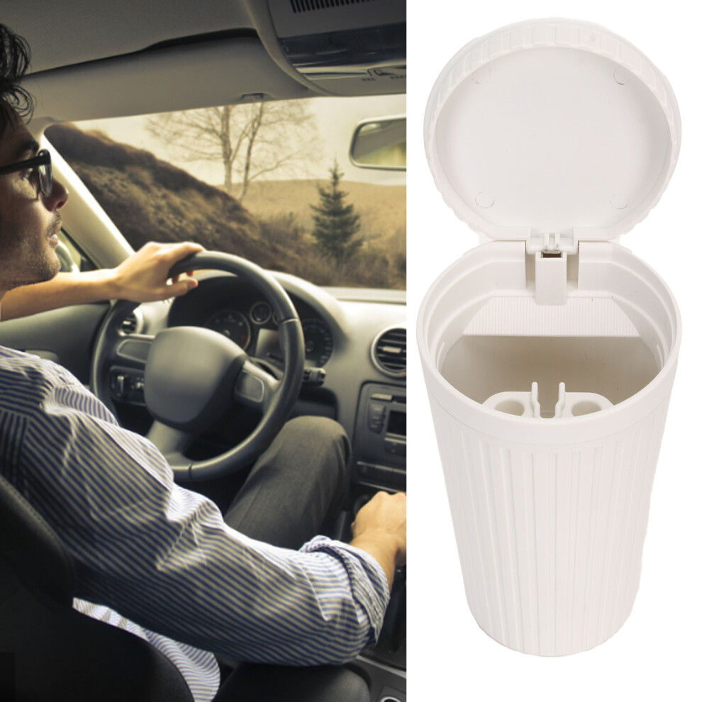 Portable Car Ashtray With Lid Double Smoke Hole Car Covered Ashtray For Home Use Outdoor Travel White 9301315138633
