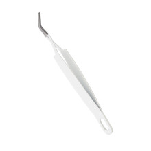 Lash Tweezer Curved Tip Stainless Steel Tight Clamping Multipurpose Eyelashes Applicator Tool for Makeup