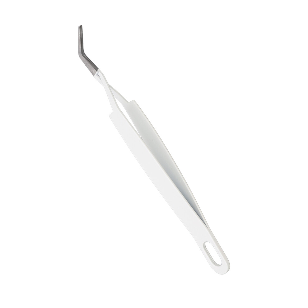 Lash Tweezer Curved Tip Stainless Steel Tight Clamping Multipurpose Eyelashes Applicator Tool for Makeup