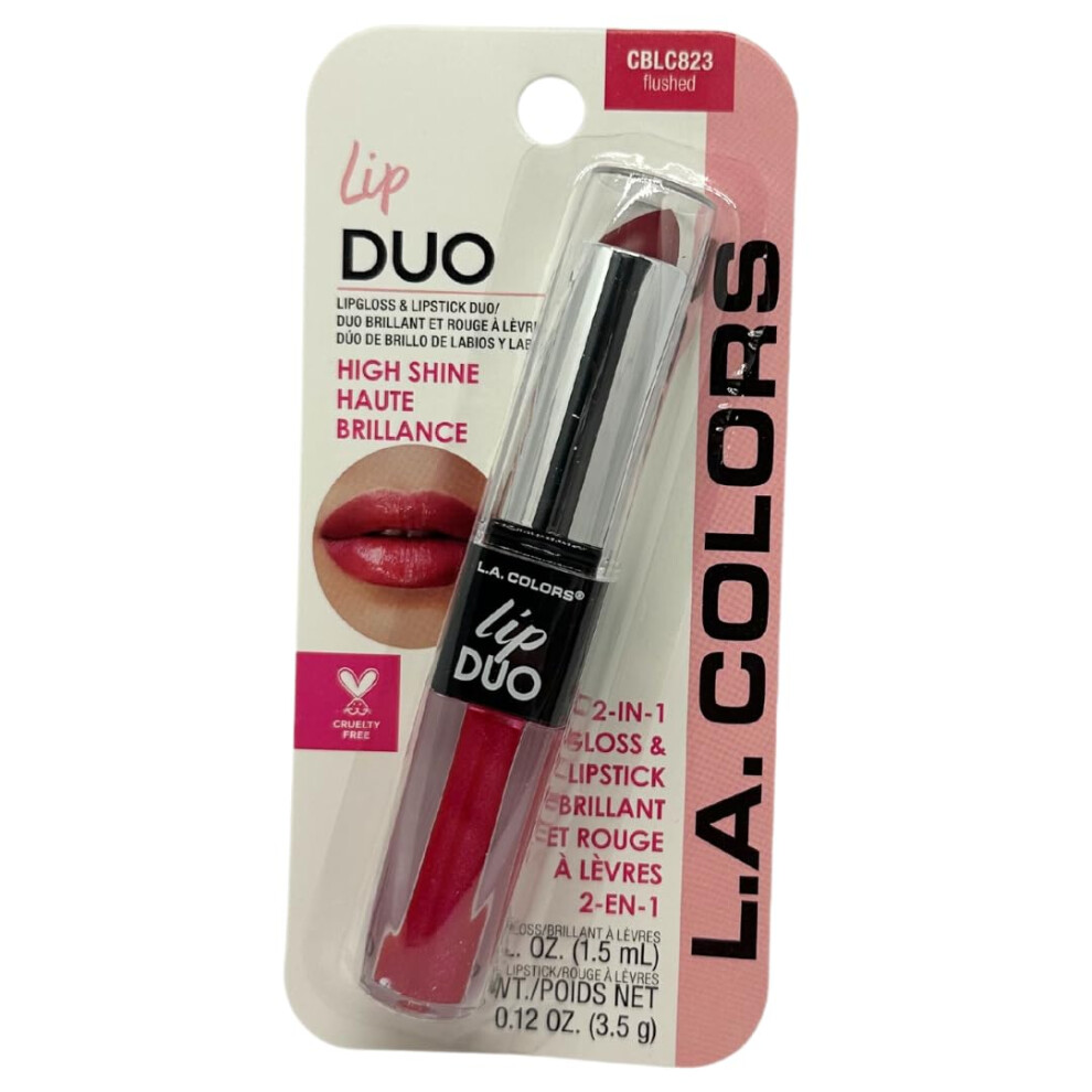 La Colors Lipgloss & Lippenstift-Duo, Spendet Den Lippen Feuchtigkeit Mit Nat?Rlicher Farbe Und Hohem Glanz, Blc823 Flushed-image