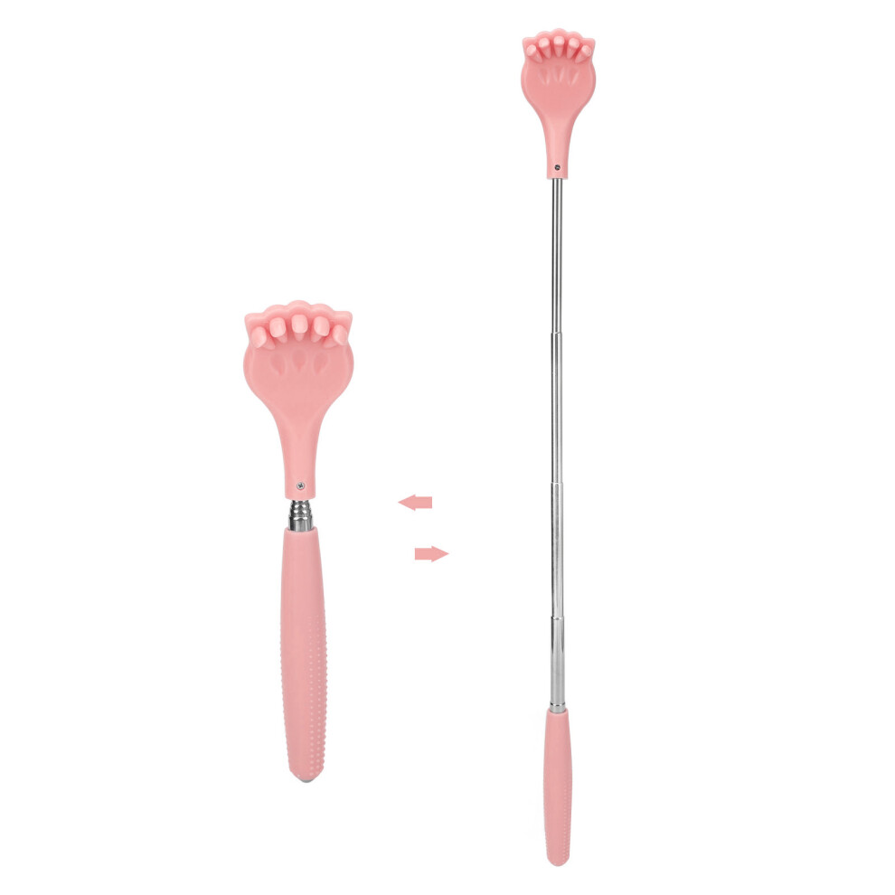 Self Back Scratcher Stretchable Multifunctional Body Massager Cat Claw Style Cute Scratching Tool Pink