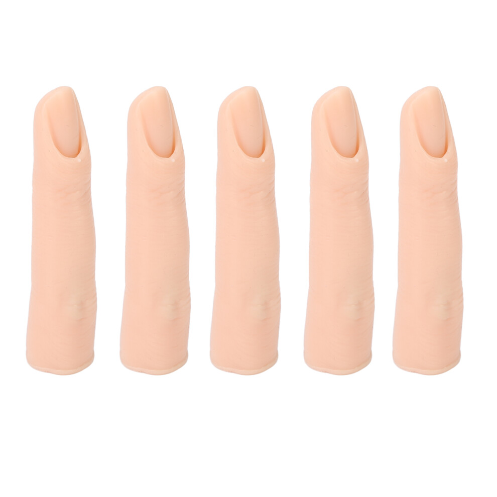 Silicone Practice Fingers for Tattoo DIY Acrylic Nails Practice Flexible Joints Nail Finger Models Skin Color