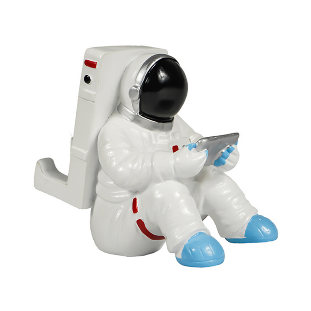 Astronaut Phone Holder Resin Unique Design Secure Support Spaceman Cell Phone Holder For Phone Tablet Sit Down 10X7x9.6cm 8761315157804