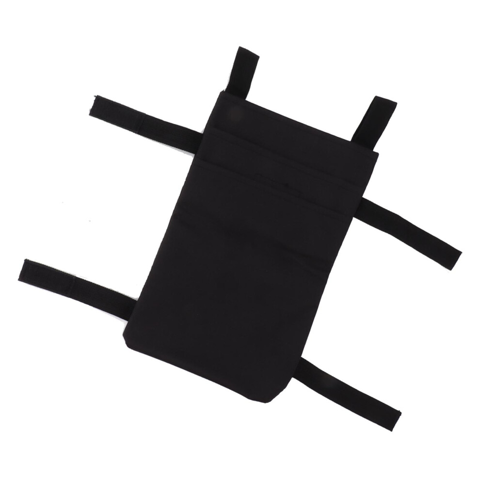 Black Crutch Storage Bag Hanging Carrying Pocket Pouch Portable Travel Organizer Lightweight For Walking Stick