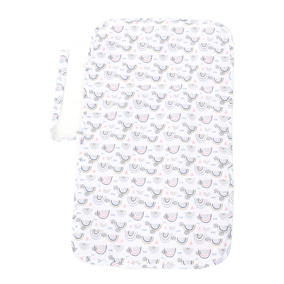 Diaper Changing Pad Waterproof Foldable Portable Nylon Baby Changing Mat For Home Car Outdoor Rainbows White