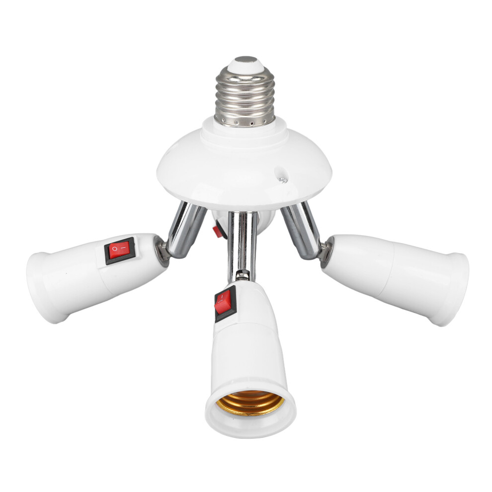 Light Splitter Socket 4 In 1 Bulb Splitter E26 E27 Heat Resistant 360 Degrees Rotation 180 Degrees Bending Light Splitter With Switch 85Â26 4401315169806
