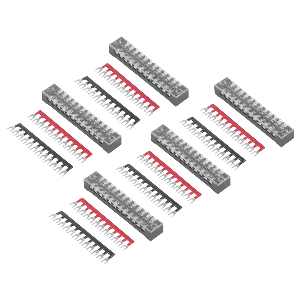 5 Pack 12 Position Power Terminal Block Connector with Jumper Block Terminal Strip Set 15A 600V-image-OPC-PHR2QWZ-NEW