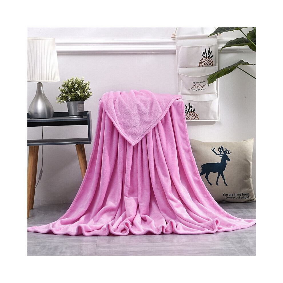 (Camel-150X200cm-Taille XL) Couverture polaire douce et légère en flanelle d'hiver, 22 couleurs unies