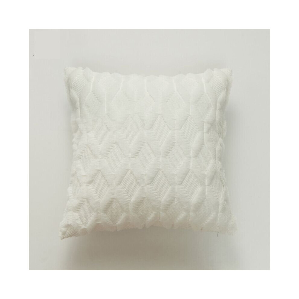Housse de coussin de canapé en peluche à motif diamant (jaune 45*45cm)