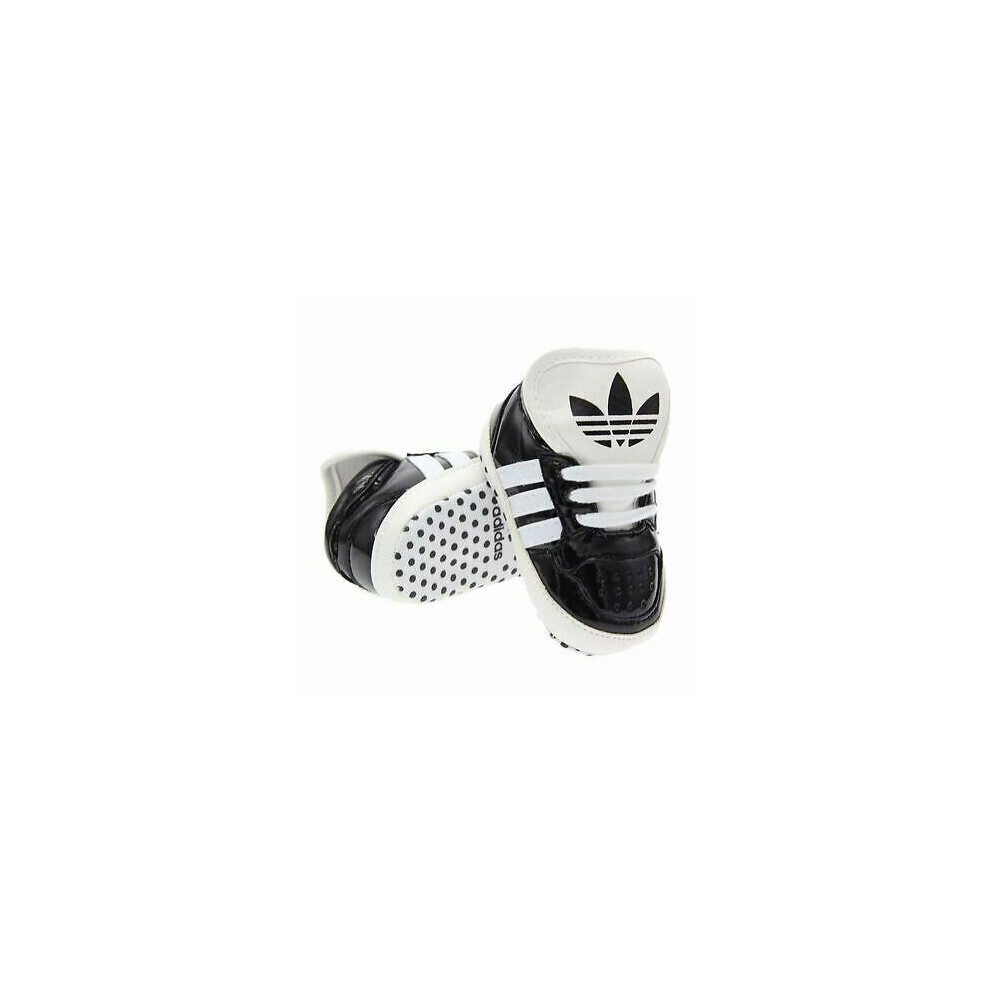 (Noir-L(13CM))) Chaussons bébé cuir baskets chaussures 0-18 mois fille garçon lacets 11-13cm