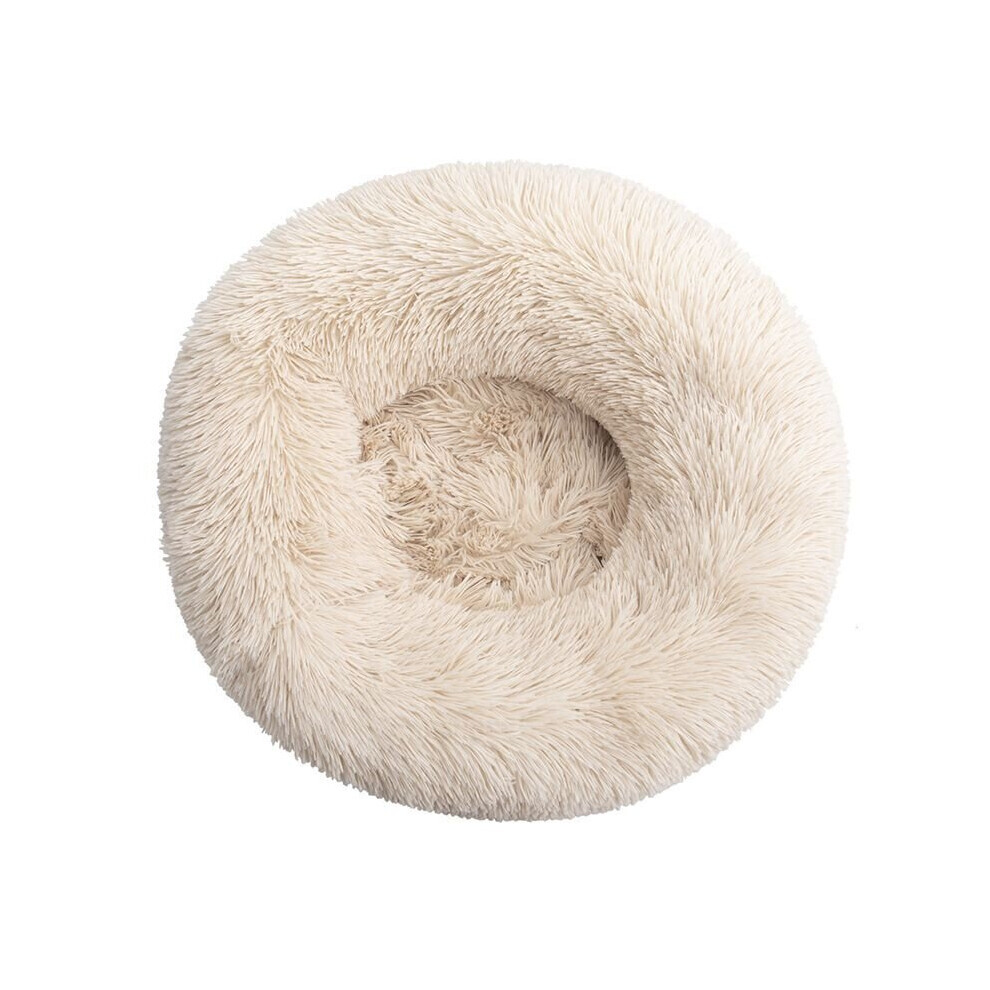 (Bleu lac - Diamètre 60 cm/23,6 po) Coussin moelleux lavable pour chien et chat