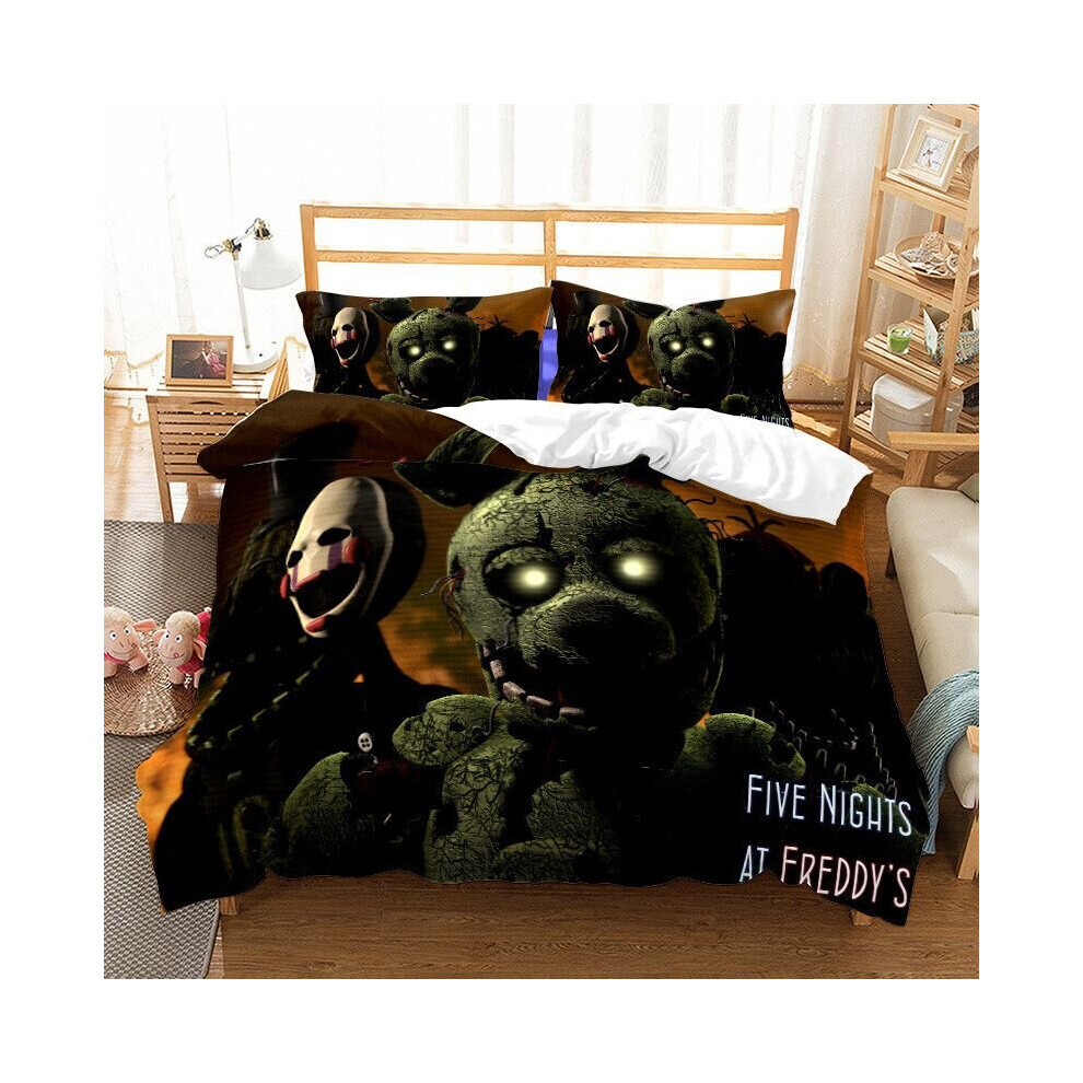 (Vert-EU-King (3 pièces) : 240 x 220 cm) : 135 x 200 cm) Parure de lit Five Nights At Freddy's avec